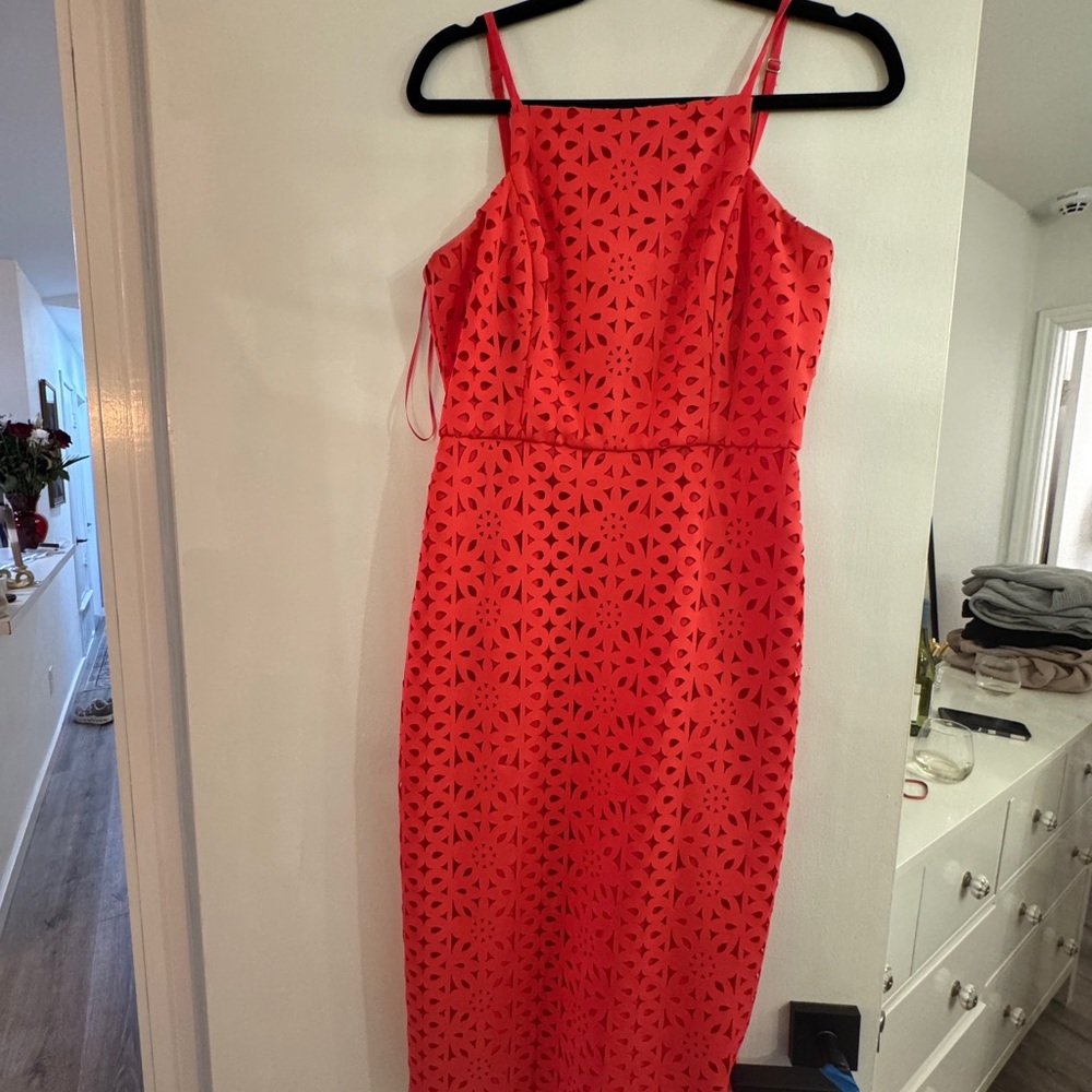 Trina Turk Red Spaghetti Strap Cocktail Dress